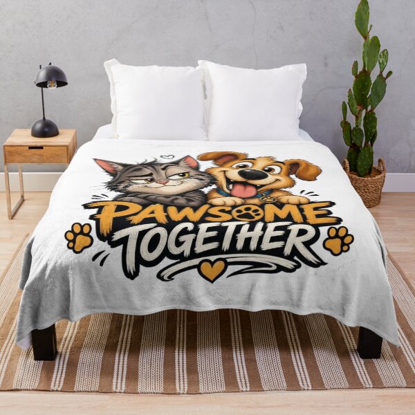 Item preview, Pawsome Together Cat & Dog Shirt | Funny Pet Lovers Cartoon Design Gift designed and sold by cats-dogs1.