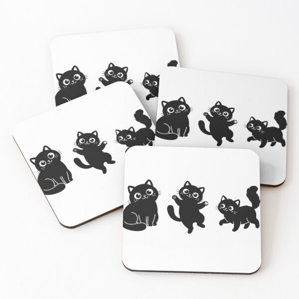 Item preview, Cute Black Cat Sticker Pack | Kawaii Cartoon Cat T-Shirt Design designed and sold by cats-dogs1.