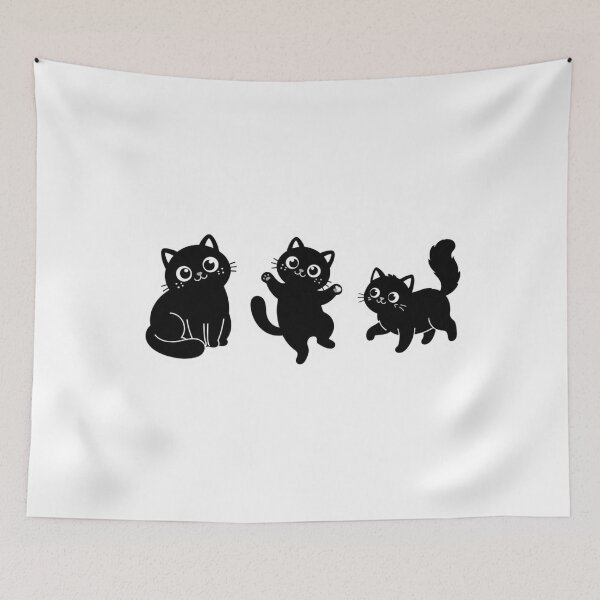Item preview, Cute Black Cat Sticker Pack | Kawaii Cartoon Cat T-Shirt Design designed and sold by cats-dogs1.