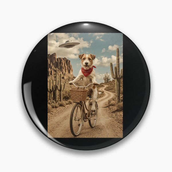 Item preview, Jack Russell Terrier Riding Bike Wild West Western UFO Dog Lover designed and sold by dian-rody-crest.