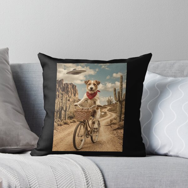 Item preview, Jack Russell Terrier Riding Bike Wild West Western UFO Dog Lover designed and sold by dian-rody-crest.