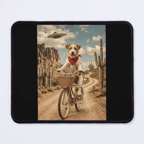 Item preview, Jack Russell Terrier Riding Bike Wild West Western UFO Dog Lover designed and sold by dian-rody-crest.