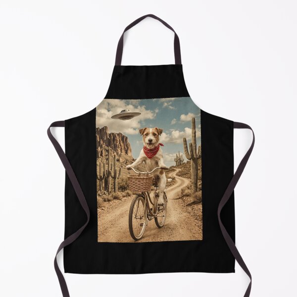 Item preview, Jack Russell Terrier Riding Bike Wild West Western UFO Dog Lover designed and sold by dian-rody-crest.