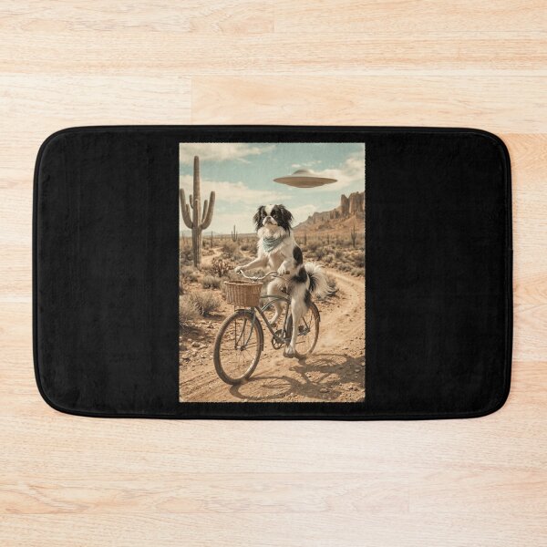 Item preview, Japanese Chin Riding Bike Wild West Western UFO Dog Lover designed and sold by dian-rody-crest.