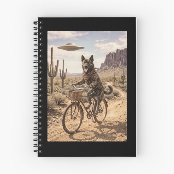 Item preview, Kai Ken Riding Bike Wild West Western UFO Dog Lover designed and sold by dian-rody-crest.