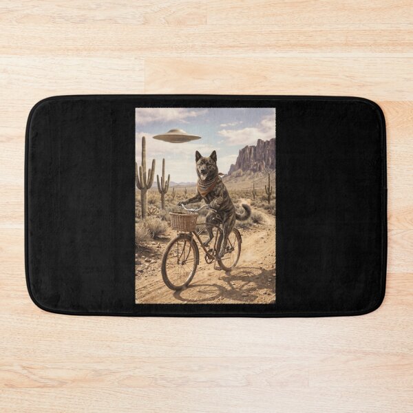 Item preview, Kai Ken Riding Bike Wild West Western UFO Dog Lover designed and sold by dian-rody-crest.