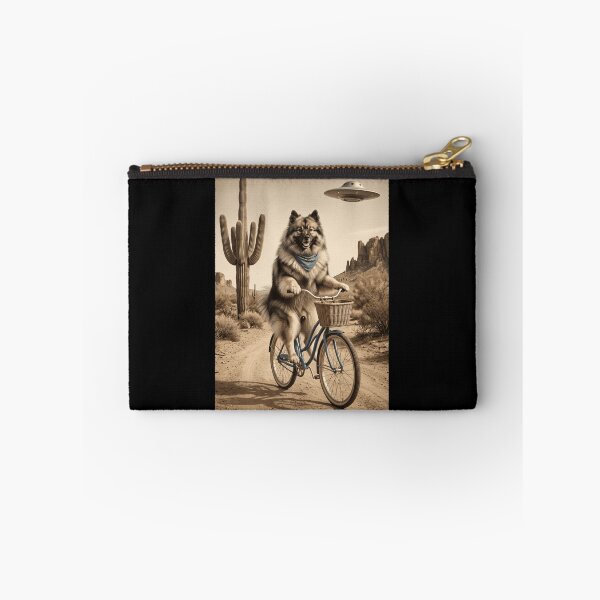 Item preview, Keeshond Riding Bike Wild West Western UFO Dog Lover designed and sold by dian-rody-crest.