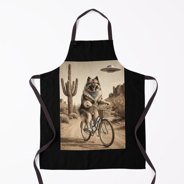 Item preview, Keeshond Riding Bike Wild West Western UFO Dog Lover designed and sold by dian-rody-crest.