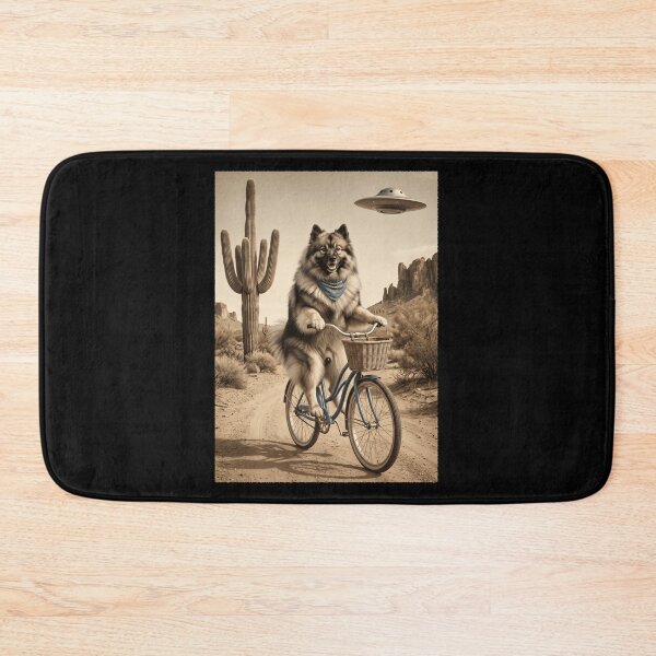 Item preview, Keeshond Riding Bike Wild West Western UFO Dog Lover designed and sold by dian-rody-crest.