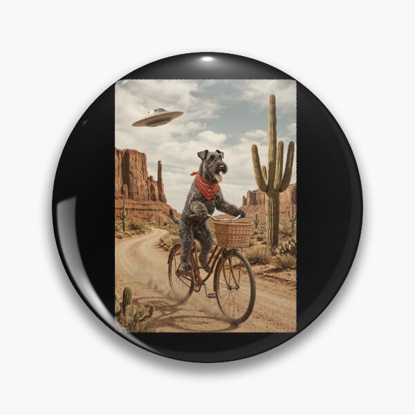 Item preview, Kerry Blue Terrier Riding Bike Wild West Western UFO Dog Lover designed and sold by dian-rody-crest.