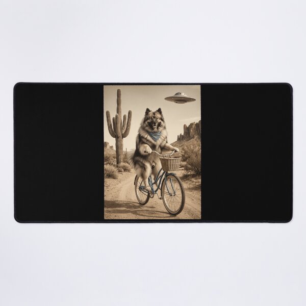 Item preview, Keeshond Riding Bike Wild West Western UFO Dog Lover designed and sold by dian-rody-crest.