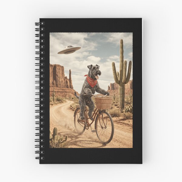 Item preview, Kerry Blue Terrier Riding Bike Wild West Western UFO Dog Lover designed and sold by dian-rody-crest.