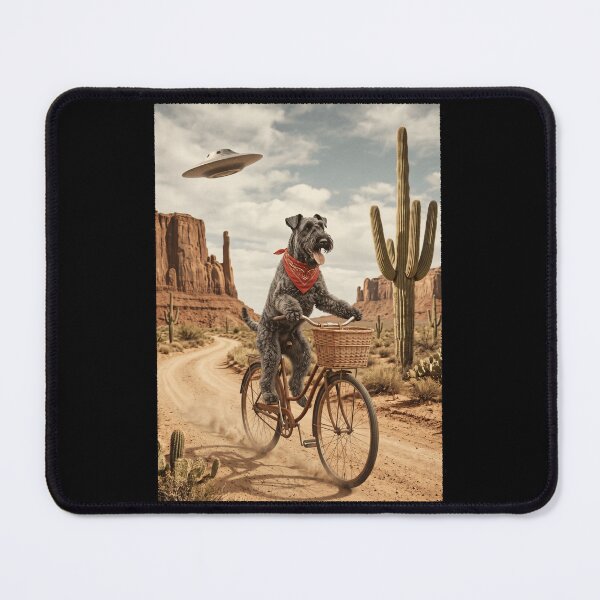 Item preview, Kerry Blue Terrier Riding Bike Wild West Western UFO Dog Lover designed and sold by dian-rody-crest.