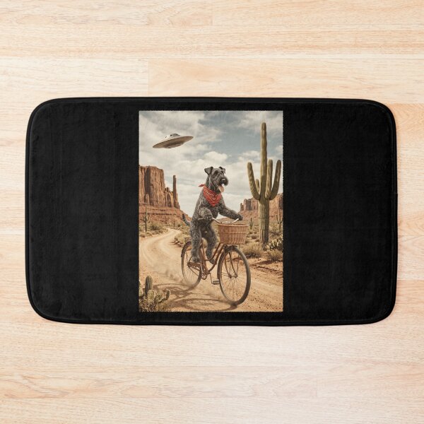 Item preview, Kerry Blue Terrier Riding Bike Wild West Western UFO Dog Lover designed and sold by dian-rody-crest.