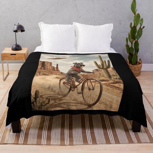 Item preview, Kerry Blue Terrier Riding Bike Wild West Western UFO Dog Lover designed and sold by dian-rody-crest.