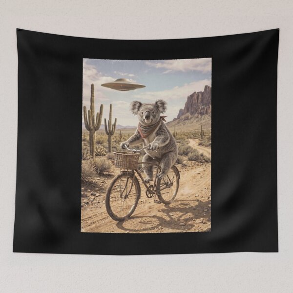 Item preview, Koala Riding Bike Wild West Western UFO Animal Lover designed and sold by dian-rody-crest.
