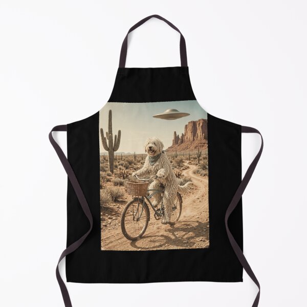 Item preview, Komondor Riding Bike Wild West Western UFO Dog Lover designed and sold by dian-rody-crest.
