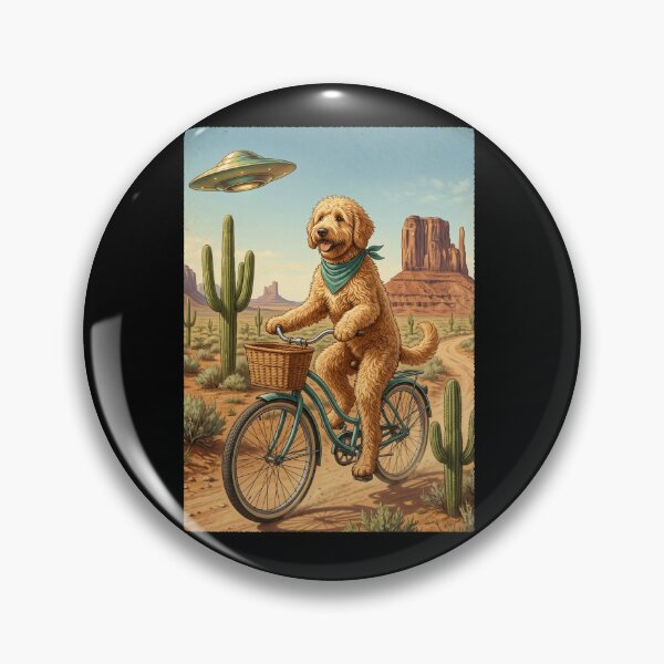Item preview, Labradoodle Riding Bike Wild West Western UFO Dog Lover designed and sold by dian-rody-crest.