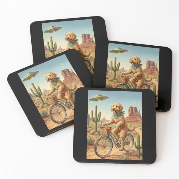 Item preview, Labradoodle Riding Bike Wild West Western UFO Dog Lover designed and sold by dian-rody-crest.