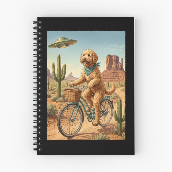 Item preview, Labradoodle Riding Bike Wild West Western UFO Dog Lover designed and sold by dian-rody-crest.