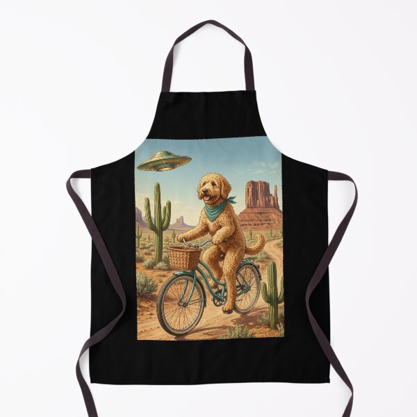 Item preview, Labradoodle Riding Bike Wild West Western UFO Dog Lover designed and sold by dian-rody-crest.