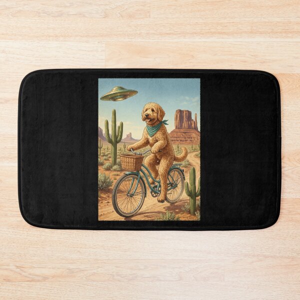 Item preview, Labradoodle Riding Bike Wild West Western UFO Dog Lover designed and sold by dian-rody-crest.