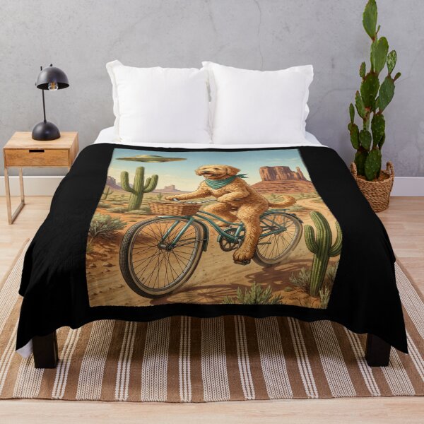 Item preview, Labradoodle Riding Bike Wild West Western UFO Dog Lover designed and sold by dian-rody-crest.