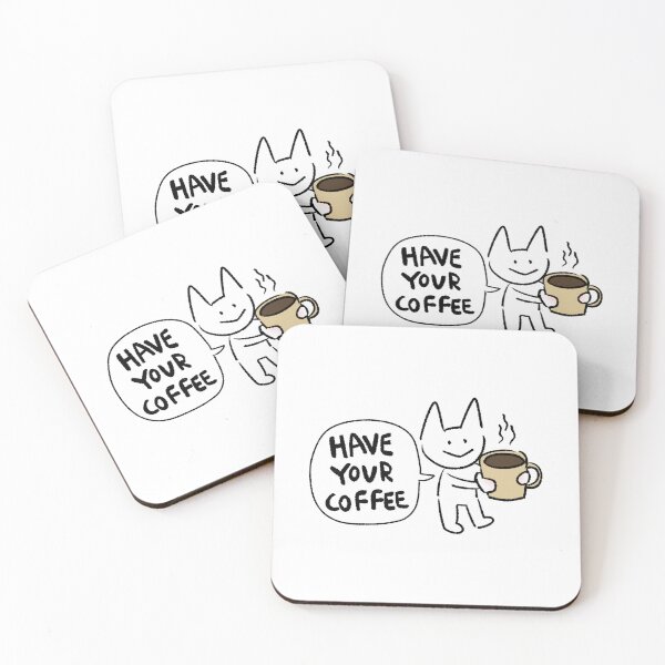 Item preview, Cute Coffee Cat Sticker – Kawaii Cat Drinking Coffee, Meow Moments designed and sold by lazydayz16.