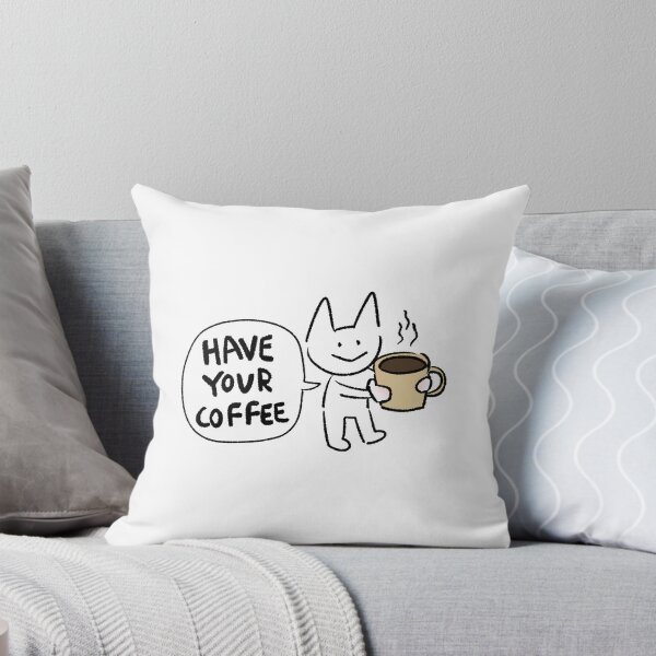 Item preview, Cute Coffee Cat Sticker – Kawaii Cat Drinking Coffee, Meow Moments designed and sold by lazydayz16.