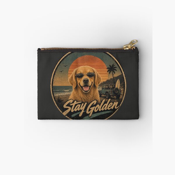 Item preview, Stay Golden | 90s Retro Golden Retriever Surf Skate California designed and sold by FireWildChild.