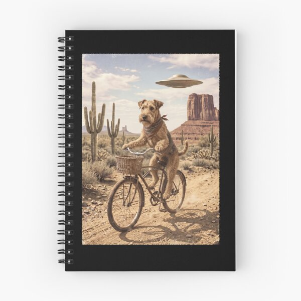 Item preview, Lakeland Terrier Riding Bike Wild West Western UFO Dog Lover designed and sold by dian-rody-crest.
