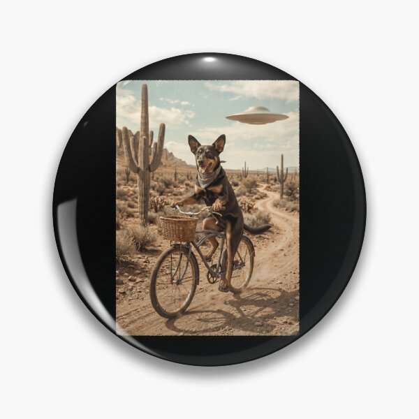 Item preview, Lancashire Heeler Riding Bike Wild West Western UFO Dog Lover designed and sold by dian-rody-crest.
