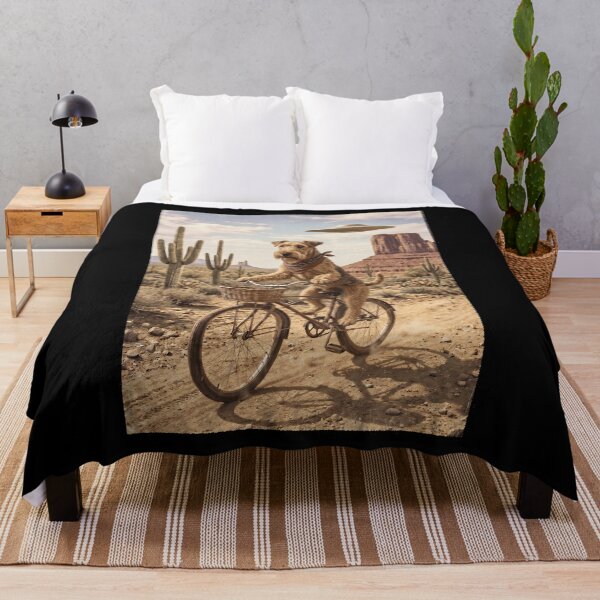 Item preview, Lakeland Terrier Riding Bike Wild West Western UFO Dog Lover designed and sold by dian-rody-crest.