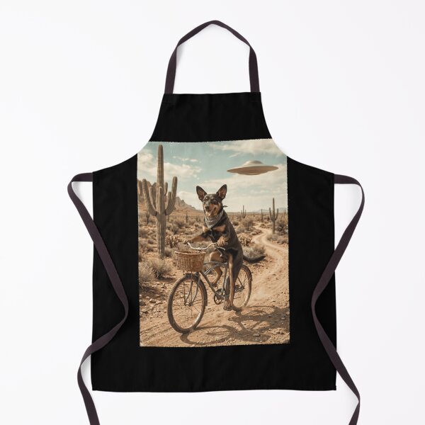 Item preview, Lancashire Heeler Riding Bike Wild West Western UFO Dog Lover designed and sold by dian-rody-crest.