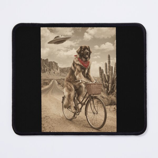 Item preview, Leonberger Riding Bike Wild West Western UFO Dog Lover designed and sold by dian-rody-crest.