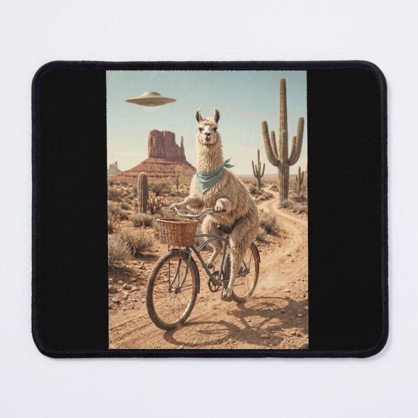 Item preview, Llama Riding Bike Wild West Western UFO Animal Lover designed and sold by dian-rody-crest.