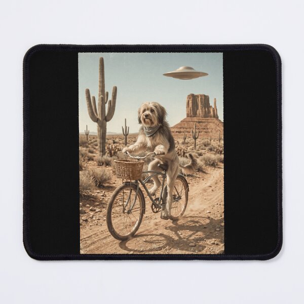 Item preview, Lowchen Riding Bike Wild West Western UFO Dog Lover designed and sold by dian-rody-crest.