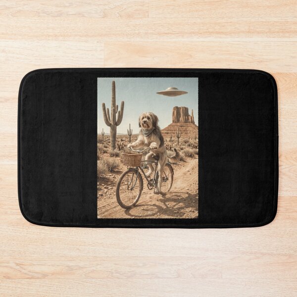 Item preview, Lowchen Riding Bike Wild West Western UFO Dog Lover designed and sold by dian-rody-crest.