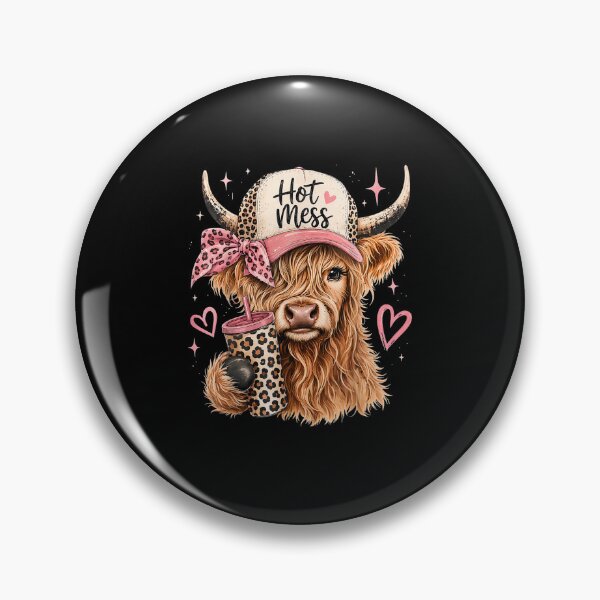 Item preview, Hot Mess Highland Cow Pink Bow Leopard Tumbler Graphic designed and sold by Glow-Paw-Studio.