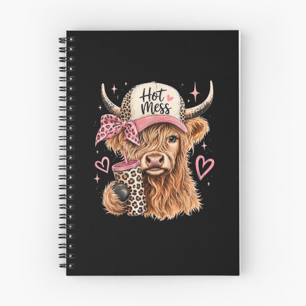 Item preview, Hot Mess Highland Cow Pink Bow Leopard Tumbler Graphic designed and sold by Glow-Paw-Studio.