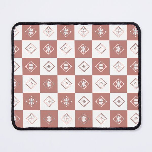 Item preview, Terracotta Lotus Checkerboard Pattern | Vintage Boho Floral Geometric Design designed and sold by Little Dora Art.