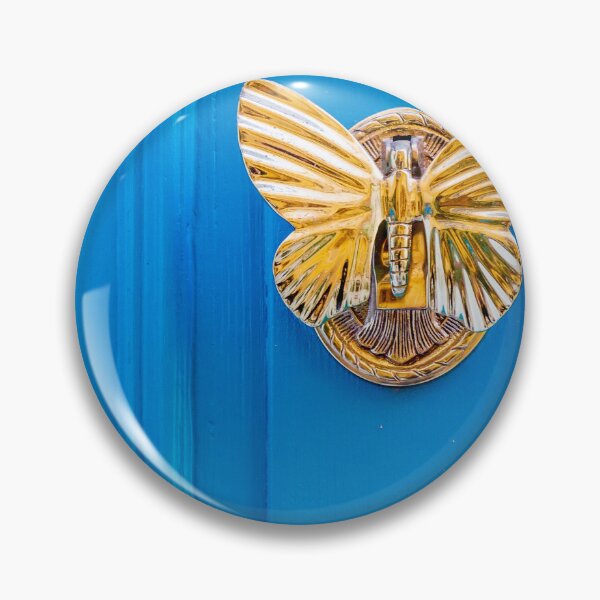 Item preview, Golden Butterfly Door Knocker On Vibrant Blue Door Decorative Home Entrance Accent designed and sold by Nmallia.