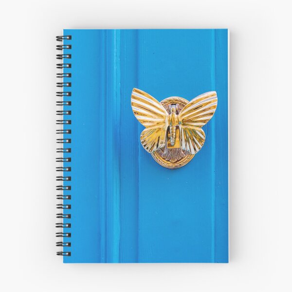 Item preview, Golden Butterfly Door Knocker On Vibrant Blue Door Decorative Home Entrance Accent designed and sold by Nmallia.