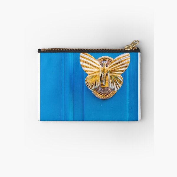 Item preview, Golden Butterfly Door Knocker On Vibrant Blue Door Decorative Home Entrance Accent designed and sold by Nmallia.