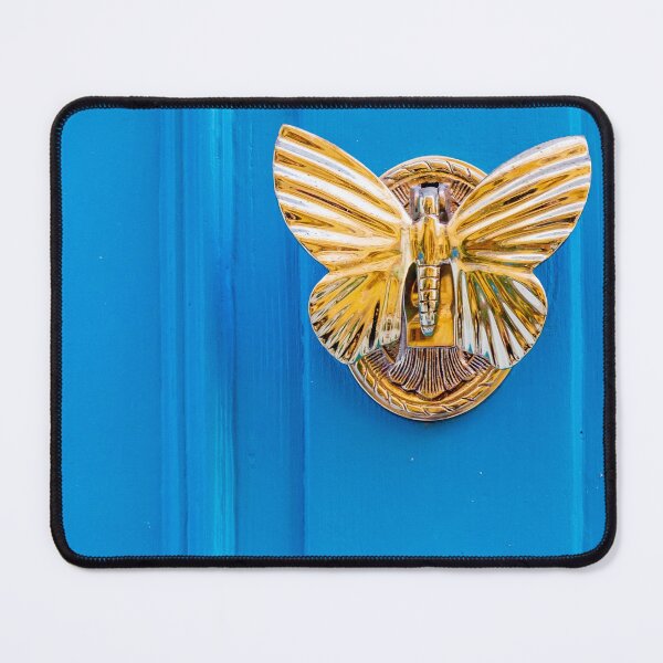 Item preview, Golden Butterfly Door Knocker On Vibrant Blue Door Decorative Home Entrance Accent designed and sold by Nmallia.