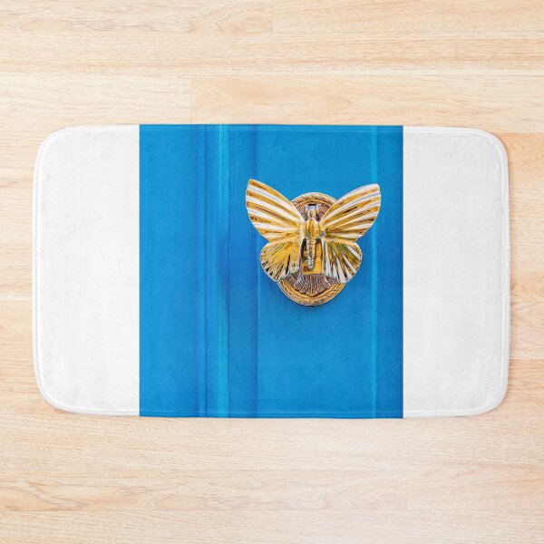 Item preview, Golden Butterfly Door Knocker On Vibrant Blue Door Decorative Home Entrance Accent designed and sold by Nmallia.