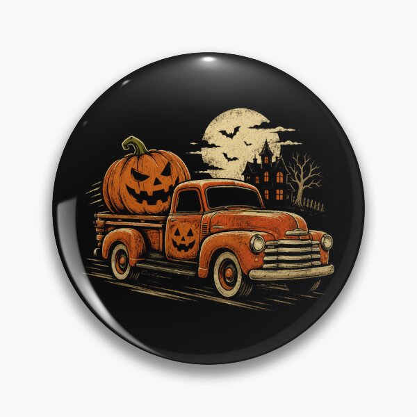 Item preview, Retro Halloween Pumpkin Truck Vintage Spooky Night Ride designed and sold by Moizento.