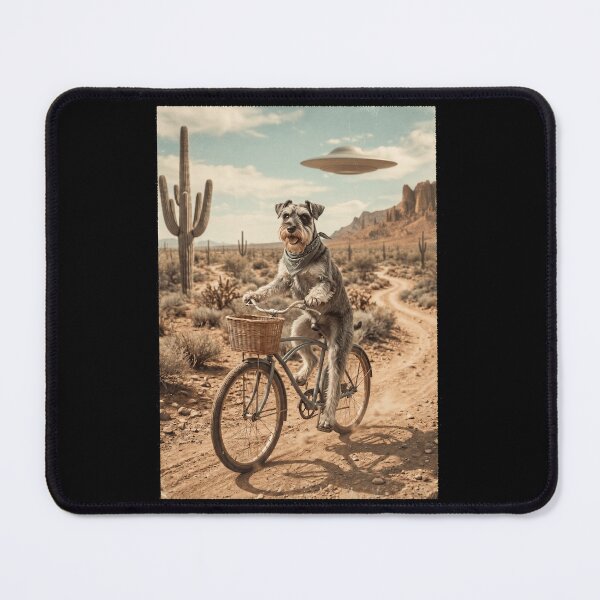 Item preview, Miniature Schnauzer Riding Bike Wild West Western UFO Dog Lover designed and sold by dian-rody-crest.