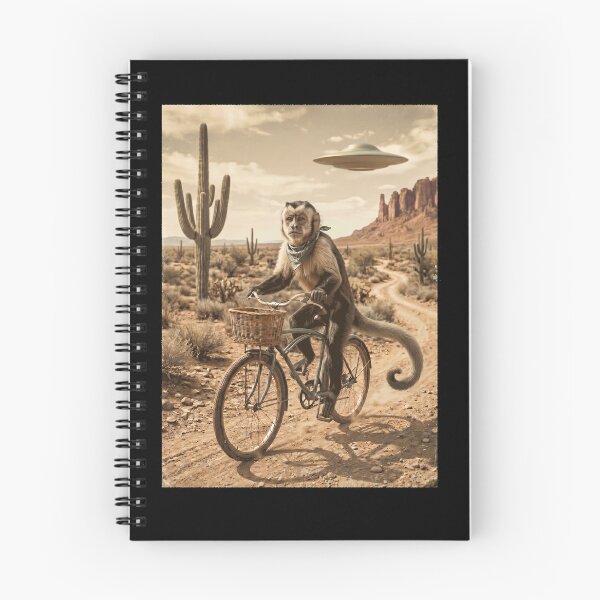 Item preview, Monkey Riding Bike Wild West Western UFO Animal Lover designed and sold by dian-rody-crest.