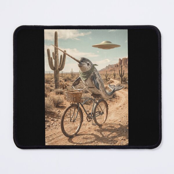 Item preview, Narwhal Riding Bike Wild West Western UFO Animal Lover designed and sold by dian-rody-crest.